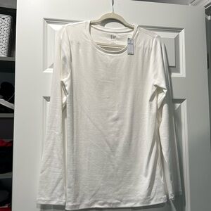 Gap modern long sleeve white t NWT cotton modal spandex large -x large